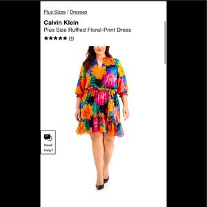 Plus Calvin Klein Floral Dress SIZE 2x 18/20